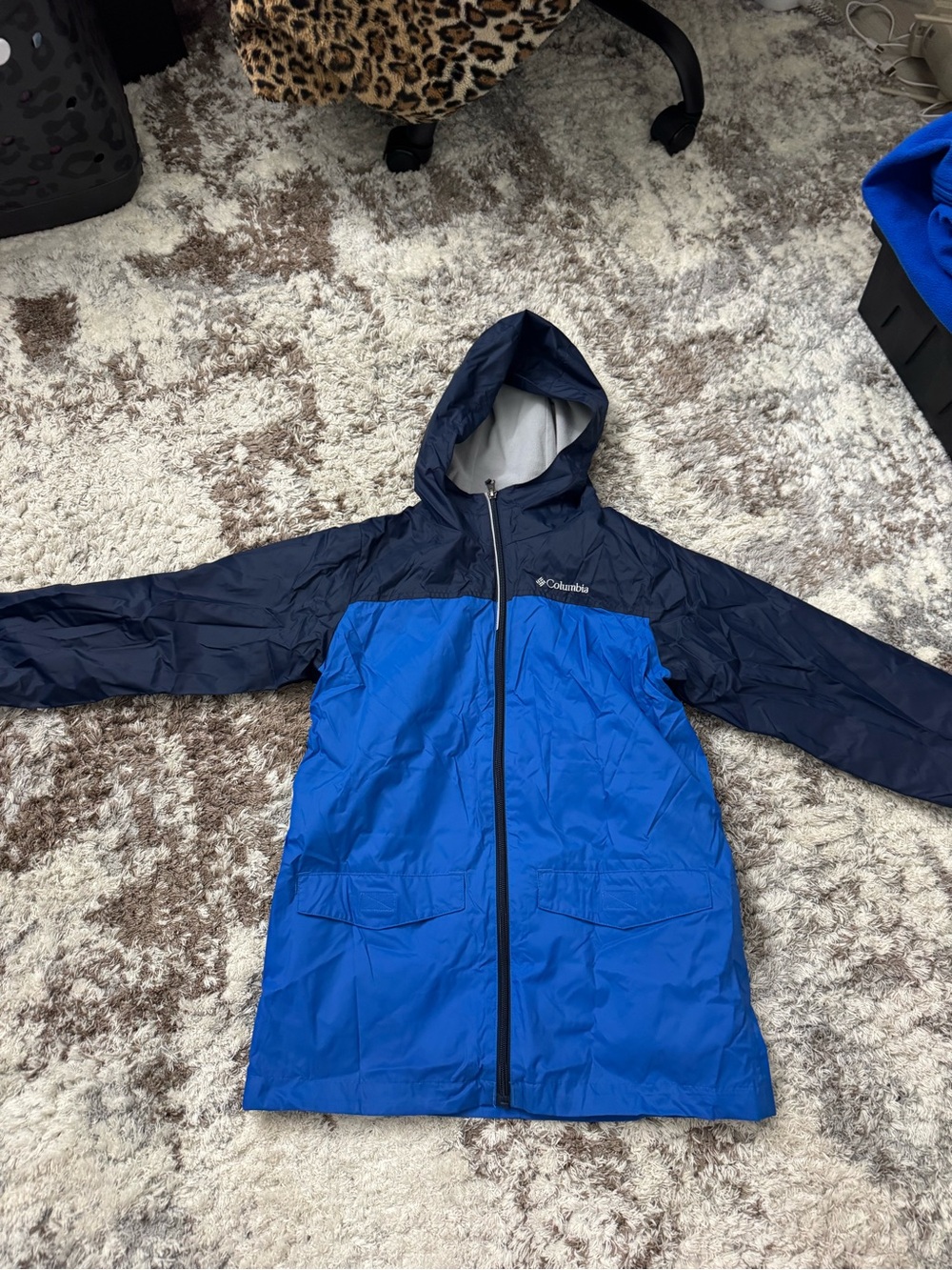 Columbia Kids Two-Tone Blue Hooded Raincoat